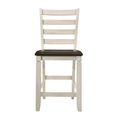 Oak and Antique White Counter Height Stools (Set of 2)