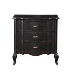 Antique Black 3-Drawer Nightstand