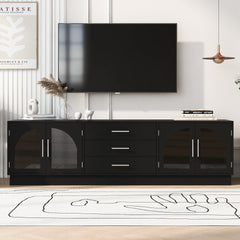 VIBE HAUS 68.9'' Modern Minimalist TV Stand for TVs up to 75 Inches, Entertainment Center Media Console Cabinet with Adjustable Shelves for Living room