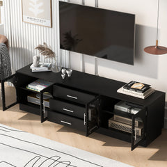 VIBE HAUS 68.9'' Modern Minimalist TV Stand for TVs up to 75 Inches, Entertainment Center Media Console Cabinet with Adjustable Shelves for Living room