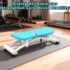 Sliding Ski Simulator with Resistance Bands - Indoor Skiing Fitness Equipment for Home Gym, With Resistance Bands & Non-Slip Base, Full-Body Cardio Training Machine for Core, Leg & Arm Workout