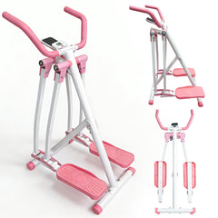 Air Walk Elliptical Machine - Foldable Cardio Cross Trainer Glider for Full-Body Low-Impact Exercise with LCD Display Ideal for Home Gym