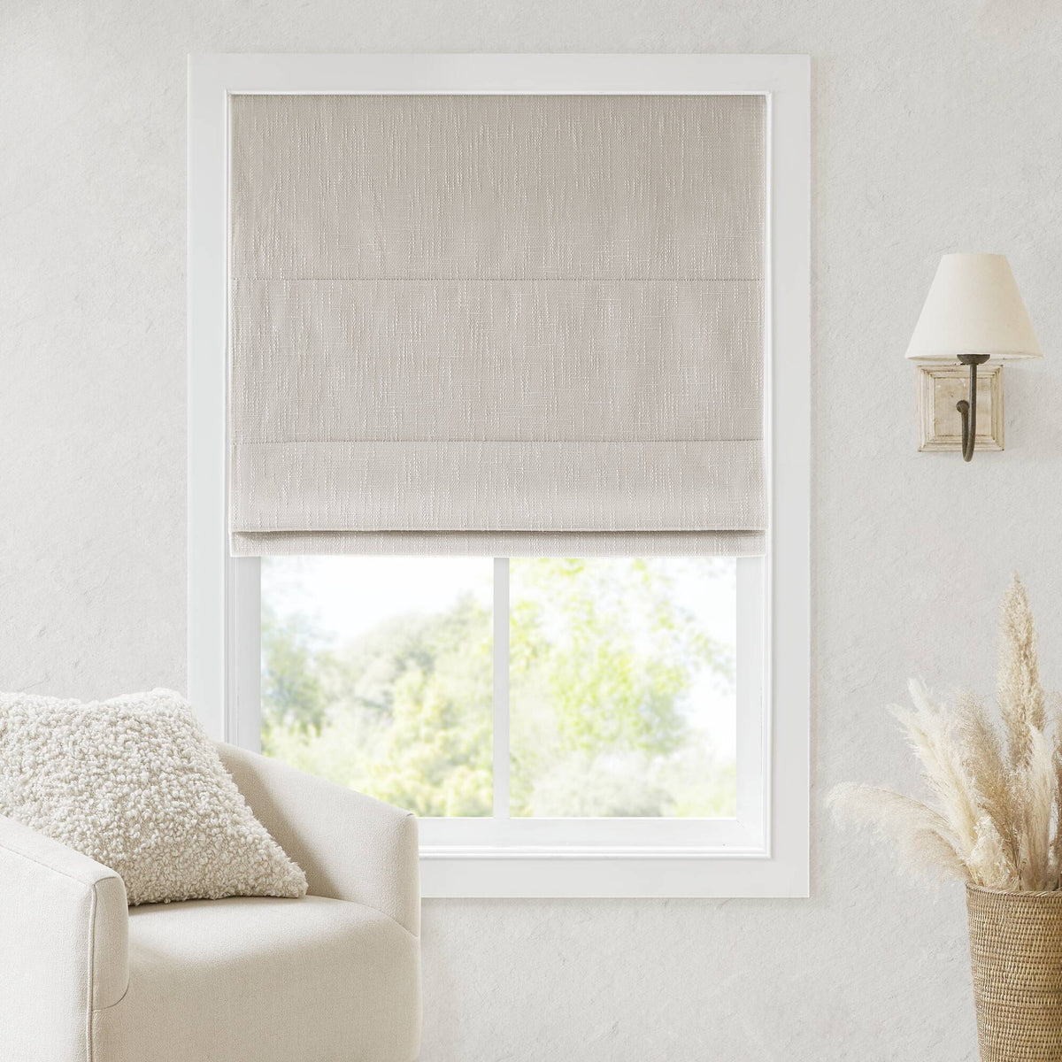 1 PCS 33x64" Total Blackout Cordless Roman Shade Linen