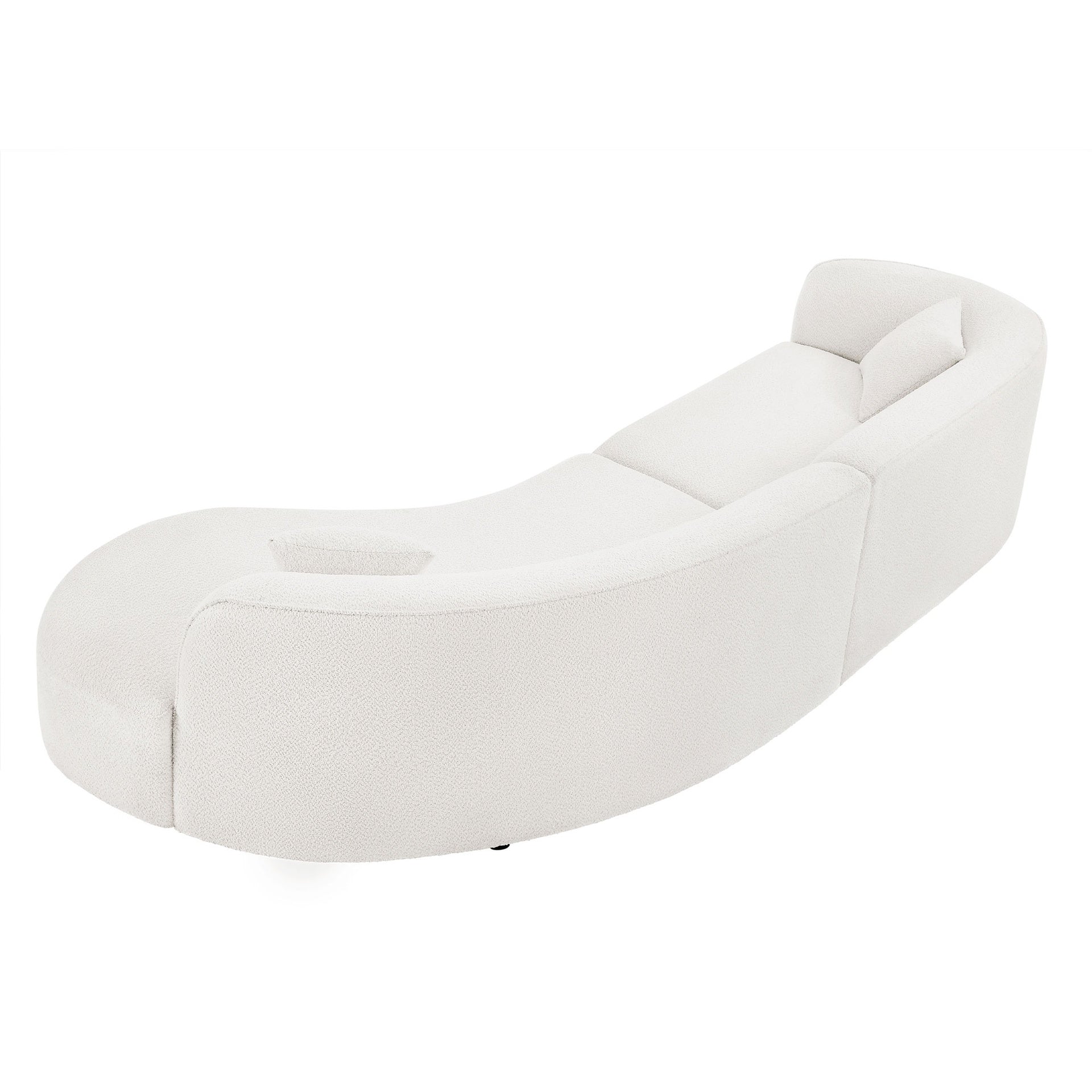 Luxury Modern Style Living Room Upholstery Curved Sofa with Chaise 2-Piece Set, Right Hand Facing Sectional,  Boucle Couch, White (Same Sku:W876S00086)