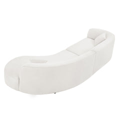 Luxury Modern Style Living Room Upholstery Curved Sofa with Chaise 2-Piece Set, Right Hand Facing Sectional,  Boucle Couch, White (Same Sku:W876S00086)