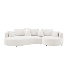 Curved Sofa with Ingenious Shape White(Same Sku:W876S00130)