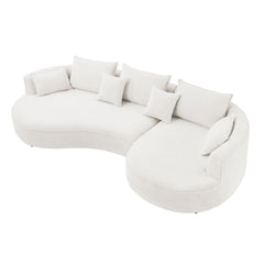 Curved Sofa with Ingenious Shape White(Same Sku:W876S00130)
