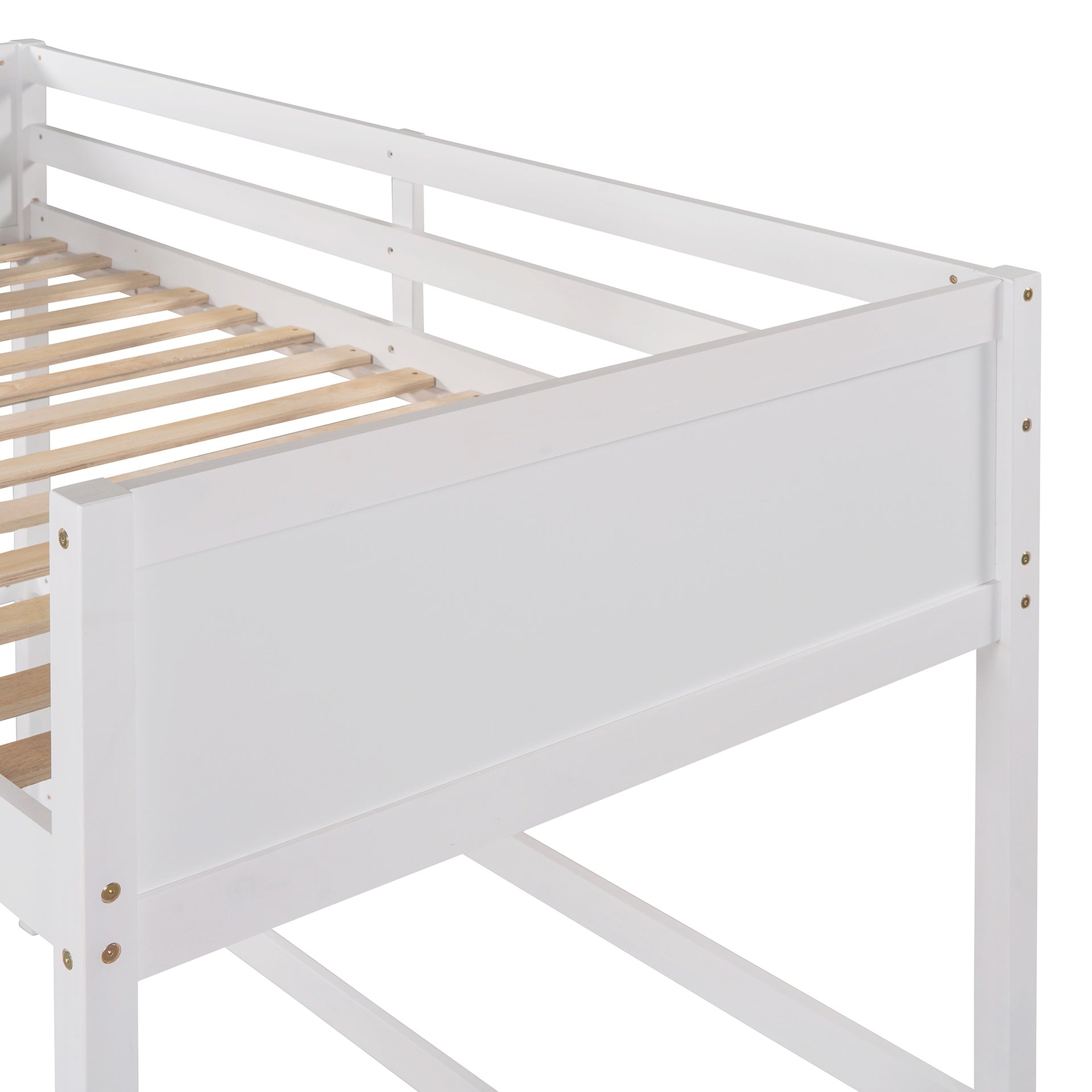 Solid Wood Twin Size Loft Bed with Ladder(White)(OLD SKU: WF292330AAK)