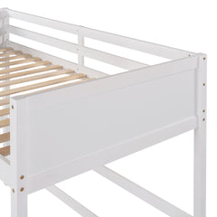 Solid Wood Twin Size Loft Bed with Ladder(White)(OLD SKU: WF292330AAK)