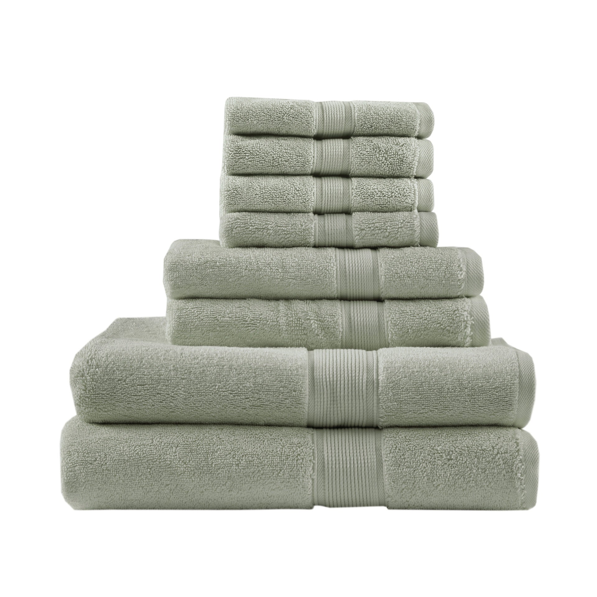 100% Cotton 8 Piece Antimicrobial Towel Set