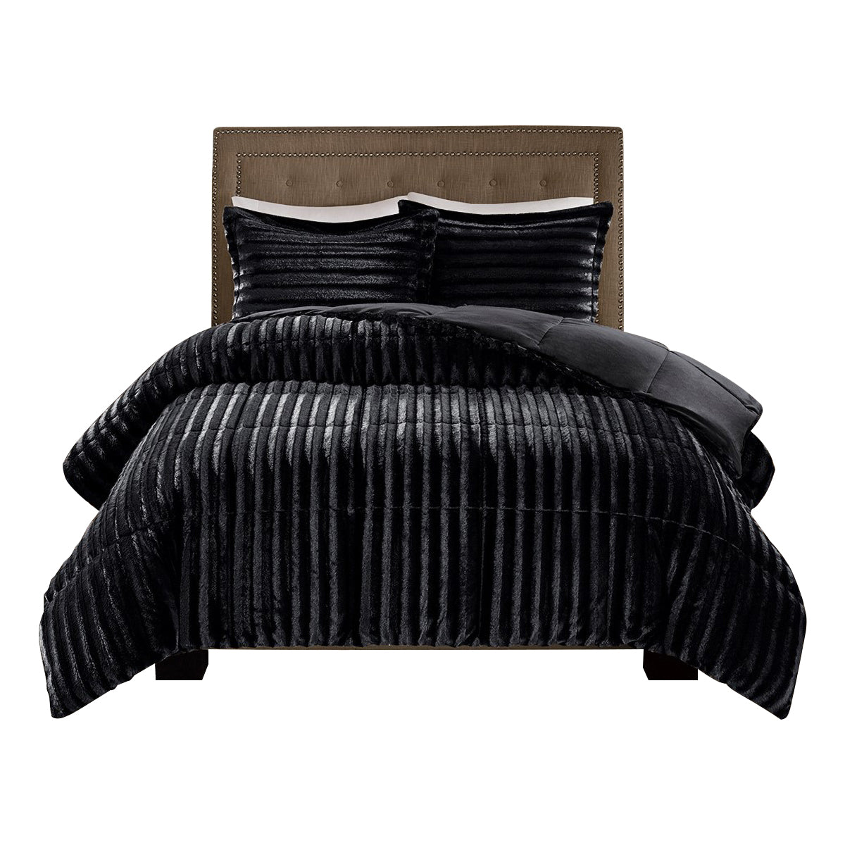 Full/Queen Faux Fur Comforter Mini Set