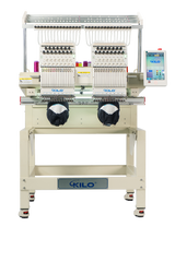 Double Head Computerized Commercial Embroidery Machine, 15 Needles 17.7x15.7 Inches Embroidery Area, Industrial Embroidery Machine for Hat for Cap Hat Graphic Embroidery