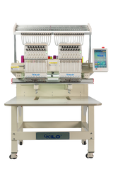 Double Head Computerized Commercial Embroidery Machine, 15 Needles 17.7x15.7 Inches Embroidery Area, Industrial Embroidery Machine for Hat for Cap Hat Graphic Embroidery