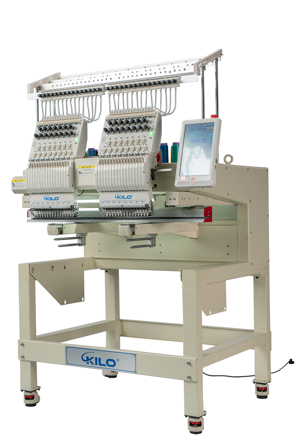 Double Head Computerized Commercial Embroidery Machine, 15 Needles 17.7x15.7 Inches Embroidery Area, Industrial Embroidery Machine for Hat for Cap Hat Graphic Embroidery