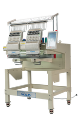 Double Head Computerized Commercial Embroidery Machine, 15 Needles 17.7x15.7 Inches Embroidery Area, Industrial Embroidery Machine for Hat for Cap Hat Graphic Embroidery