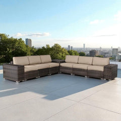 Fully Assembled 6-Piece Wicker Patio Seating Group with Cushions