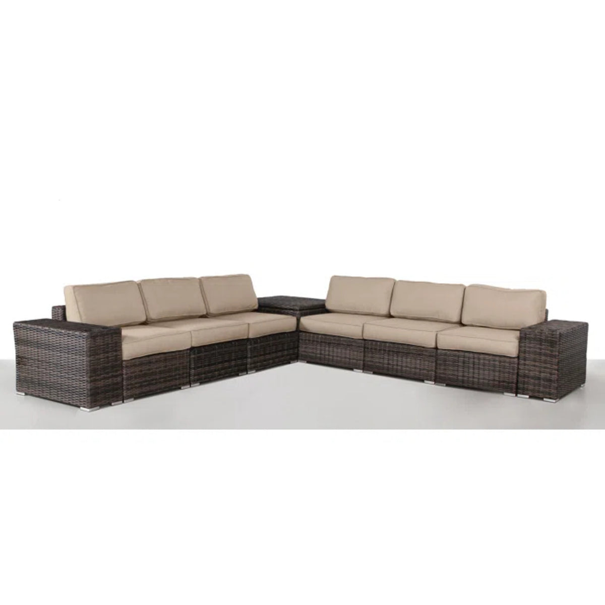 Fully Assembled 6-Piece Wicker Patio Seating Group with Cushions