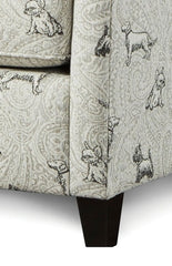 Transitional Style Dog Pattern Chair Welt Trim Large Pillow Back Multi Finish Primary Living