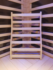 Hemlock wide flat grid sauna room backrest