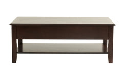 Classic Modern Look Wooden 1pc Coffee Table Living Room Furniture Table Veneer Top Drawers And Shelf Storage Espresso / Antique Black Finish