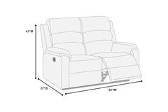 Modern 2pc Living Room Set 1x Loveseat 1x Recliner Vertical Tufting Sincere Bone Finish Primary Living Room Furniture