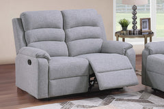 Modern 2pc Living Room Set 1x Loveseat 1x Recliner Vertical Tufting Sincere Bone Finish Primary Living Room Furniture