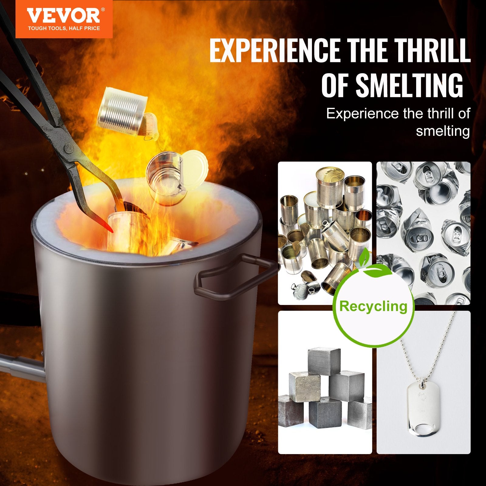 6KG Propane Melting Furnace Kit Melting Furnace Stainless Steel 2700℉