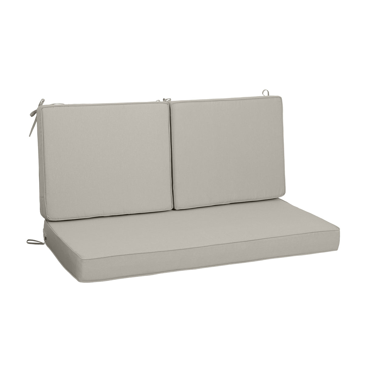 Outdoor Loveseat Cushion Set 48 x 24 Inch, Waterproof & 3-Year Fade Resistant Patio Furniture Cushions with Removable Cover, Ties and Hidden Zipper for Sofa Bench Couch pad, Beige (1xseat+2Xback cushi