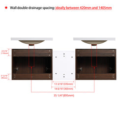 60 Inch Soft Close Doors Bathroom Vanity With Sink, A Small Storage Shelves, 24" and 12" Combination Cabinet,(KD-Packing)
