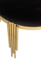 38.6" Round Glass Dining Table, Tempered Glass Tabletop and Polished Gold Legs, Modern Style Table for Home, Kitchen. Dining Room