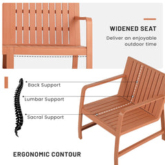 Holiday - 5-Piece Indoor/Outdoor Furniture Set - 3-Seater Sofa,2 Chairs & 2 Coffee Tables Waterproof PP Material- Easy Assembly Patio Conversation Set (Apricot Brown )