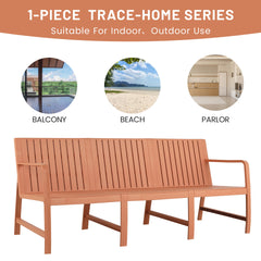 Holiday - 1-Piece Indoor/Outdoor Furniture 3-Seater Sofa Waterproof PP Material - Easy Assembly Patio Conversation Set (Apricot Brown)