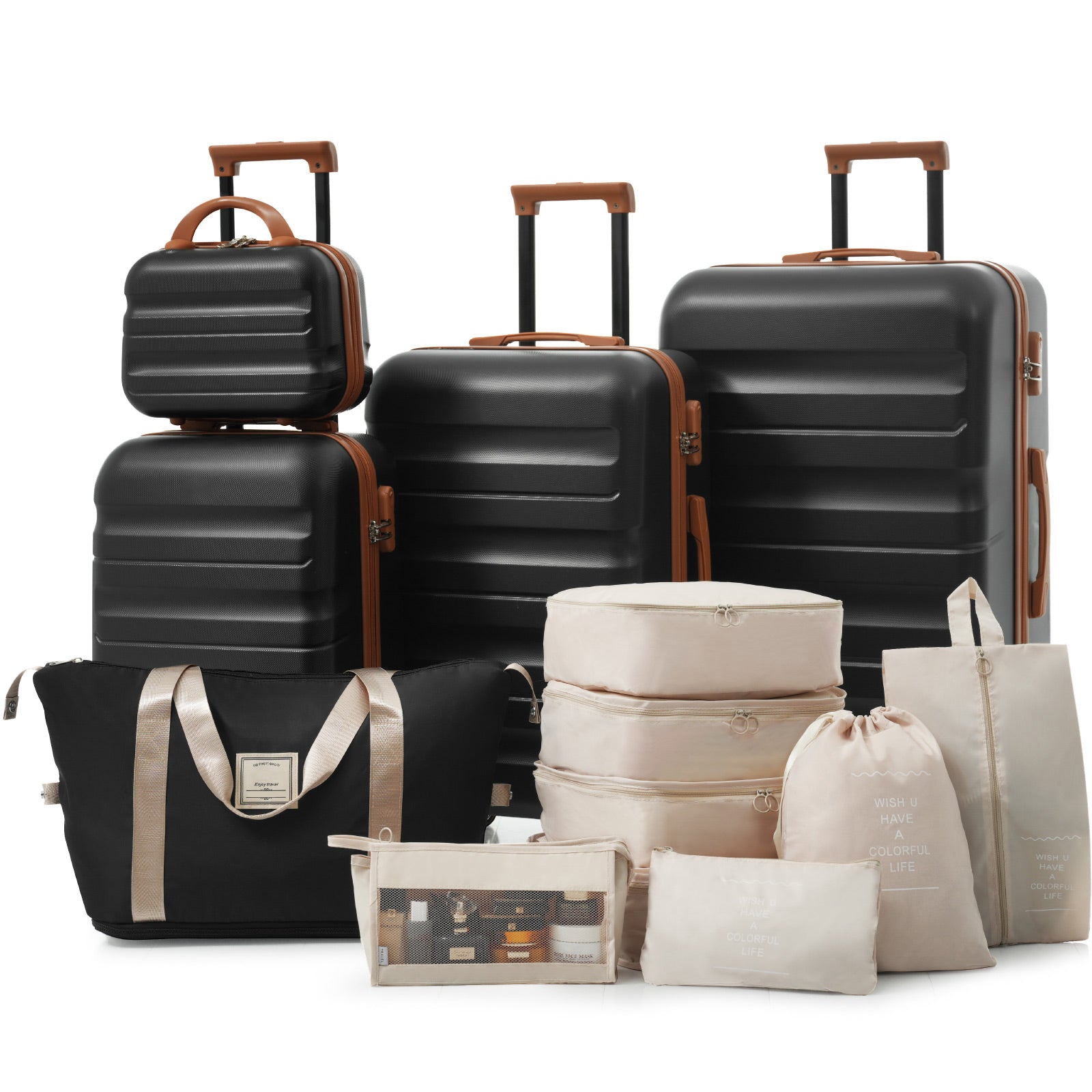 Hardshell ABS Luggage Set - Lightweight & Durable Suitcases with Dual Spinner Wheels, Carry-On & Check-In Sizes for Travel & Business