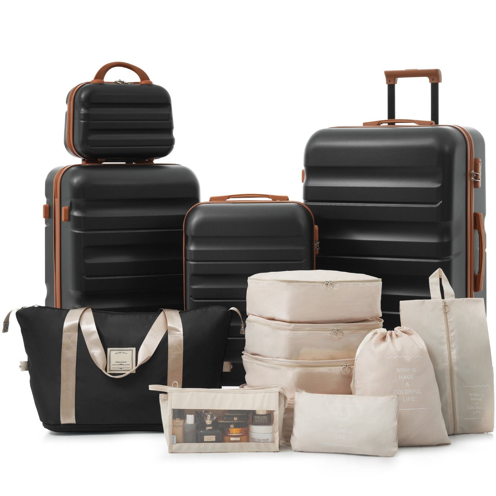 Hardshell ABS Luggage Set - Lightweight & Durable Suitcases with Dual Spinner Wheels, Carry-On & Check-In Sizes for Travel & Business