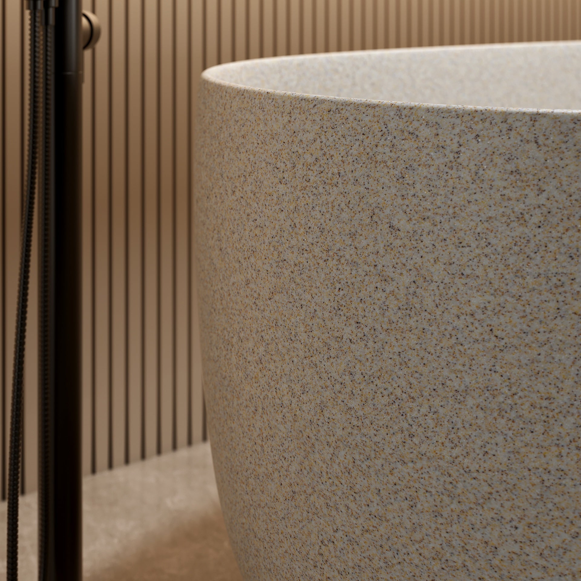 51'' Freestanding Bathtub Resin Stone Soaking Bathtub Solid Surface Modern Tubs with Overflow and Pop-up Drain