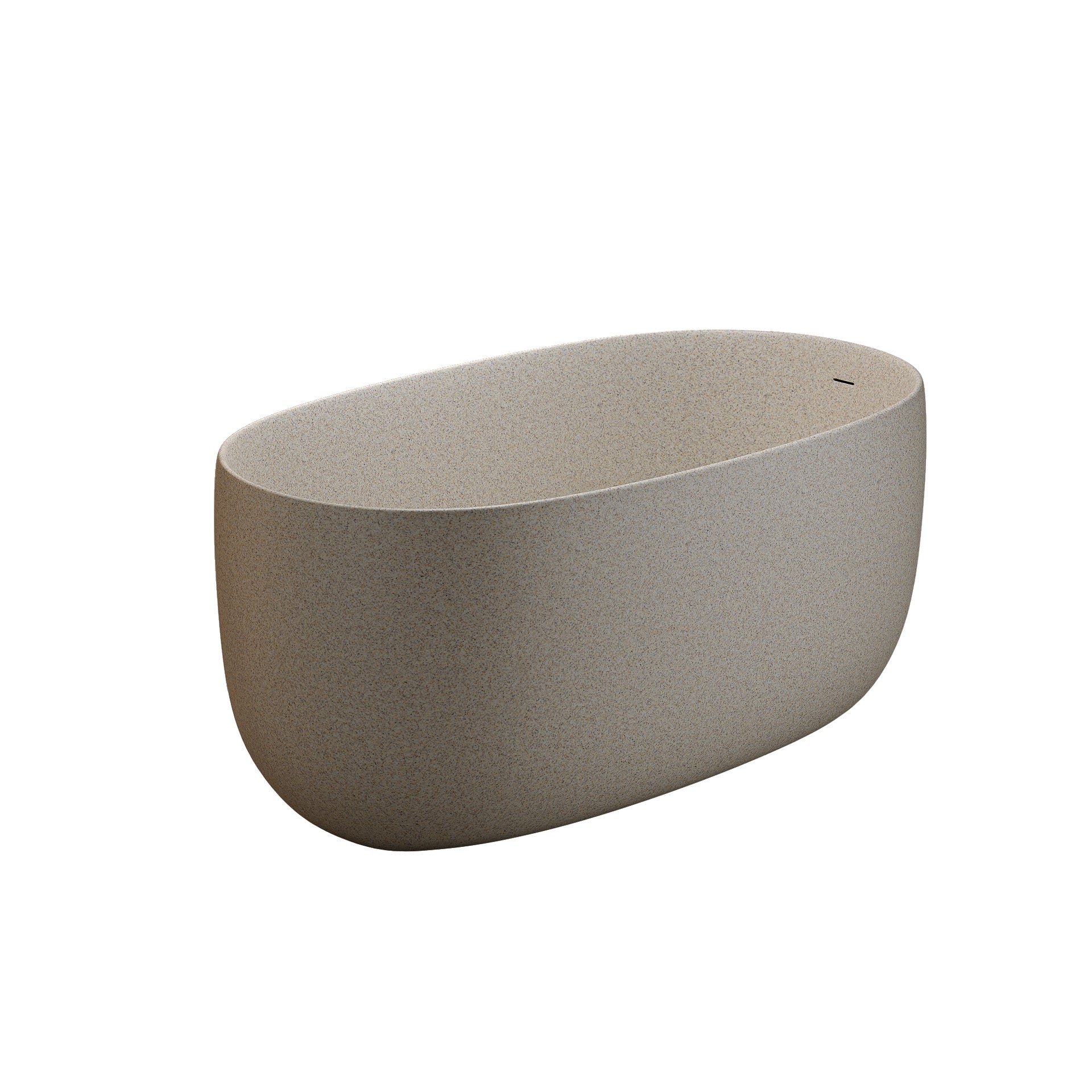 51'' Freestanding Bathtub Resin Stone Soaking Bathtub Solid Surface Modern Tubs with Overflow and Pop-up Drain