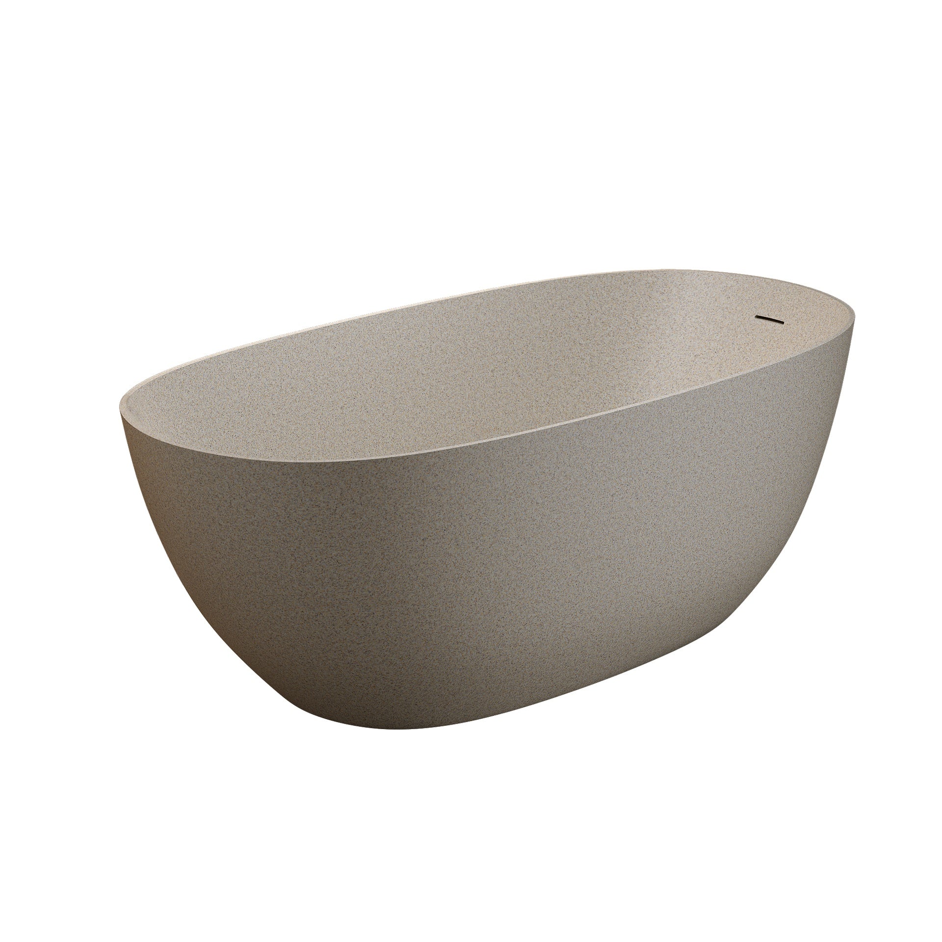 69'' Freestanding Bathtub Resin Stone Soaking Bathtub Solid Surface Modern Tubs with Overflow and Pop-up Drain