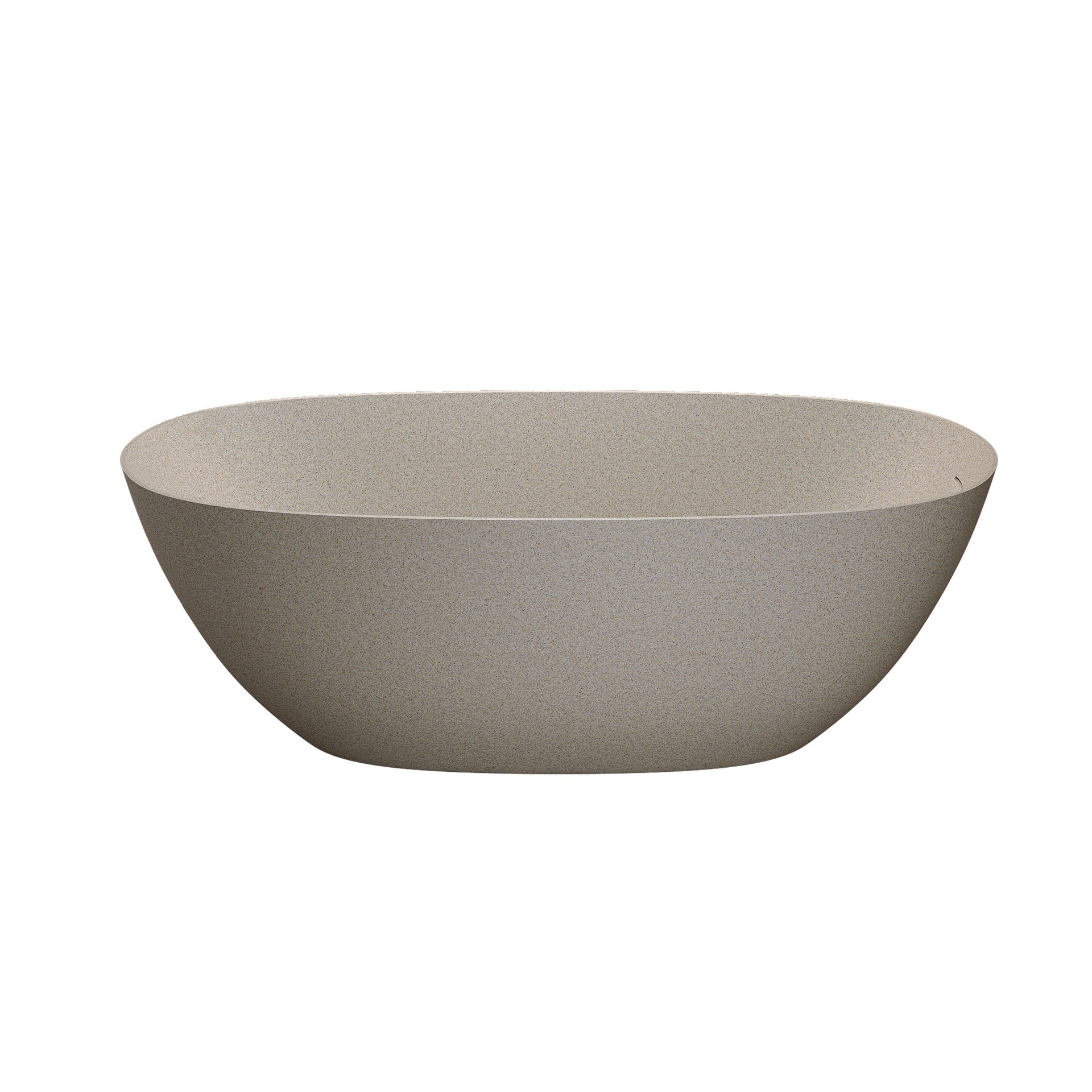 61'' Freestanding Bathtub Resin Stone Soaking Bathtub Solid Surface Modern Tubs with Overflow and Pop-up Drain