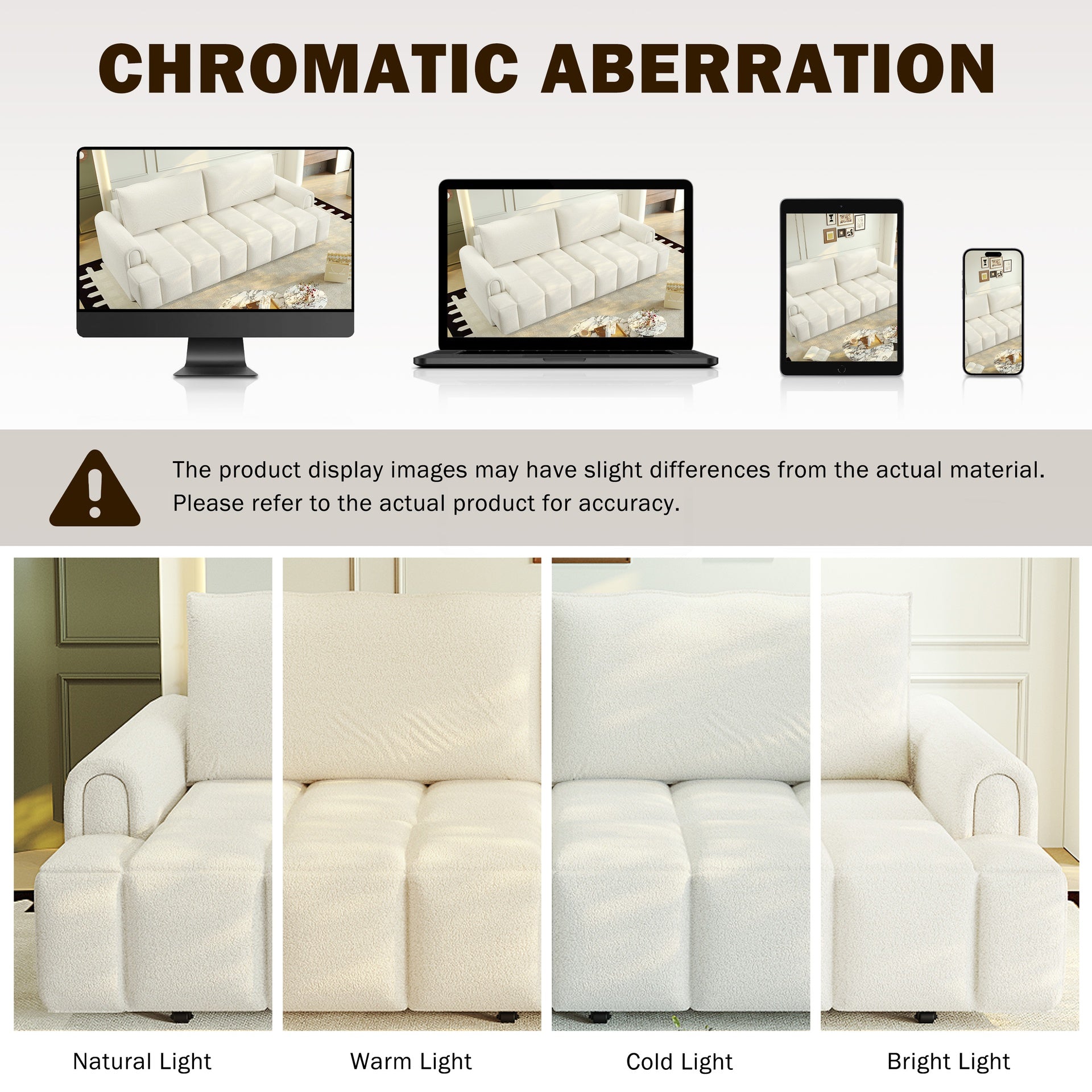 90.2" Comfy 4-Seater Modern Teddy Fabric Couch with Seats Storage, King Size 3-in-1 Convertible Sleeper Sofa Bed for Living Room,Office,Apartment,Beige/White(Old SKU:W1885S00249)
