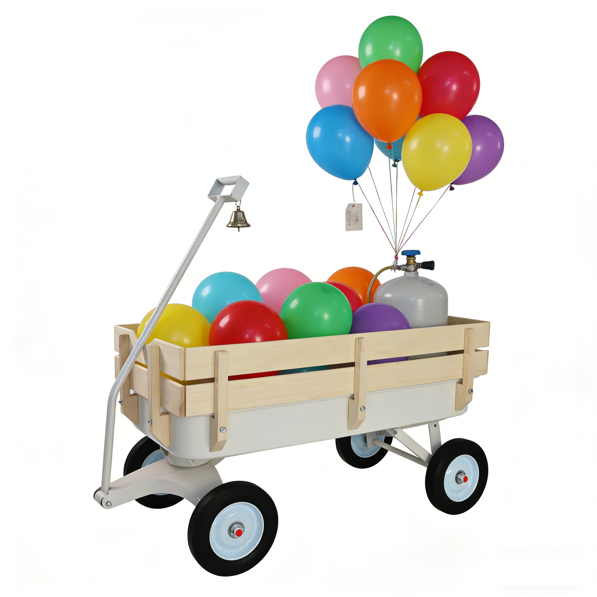 Outdoor carriage, all terrains, wooden railings, solid tires, garden carriage,Load-bearing capacity: 176LBS