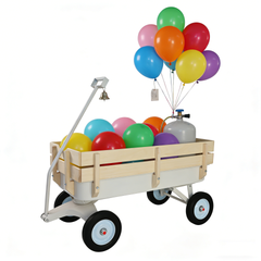 Outdoor carriage, all terrains, wooden railings, solid tires, garden carriage,Load-bearing capacity: 176LBS