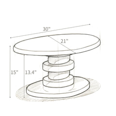 30" x 21" x 15" Modern Cobblestone End Table-High Gloss Gray