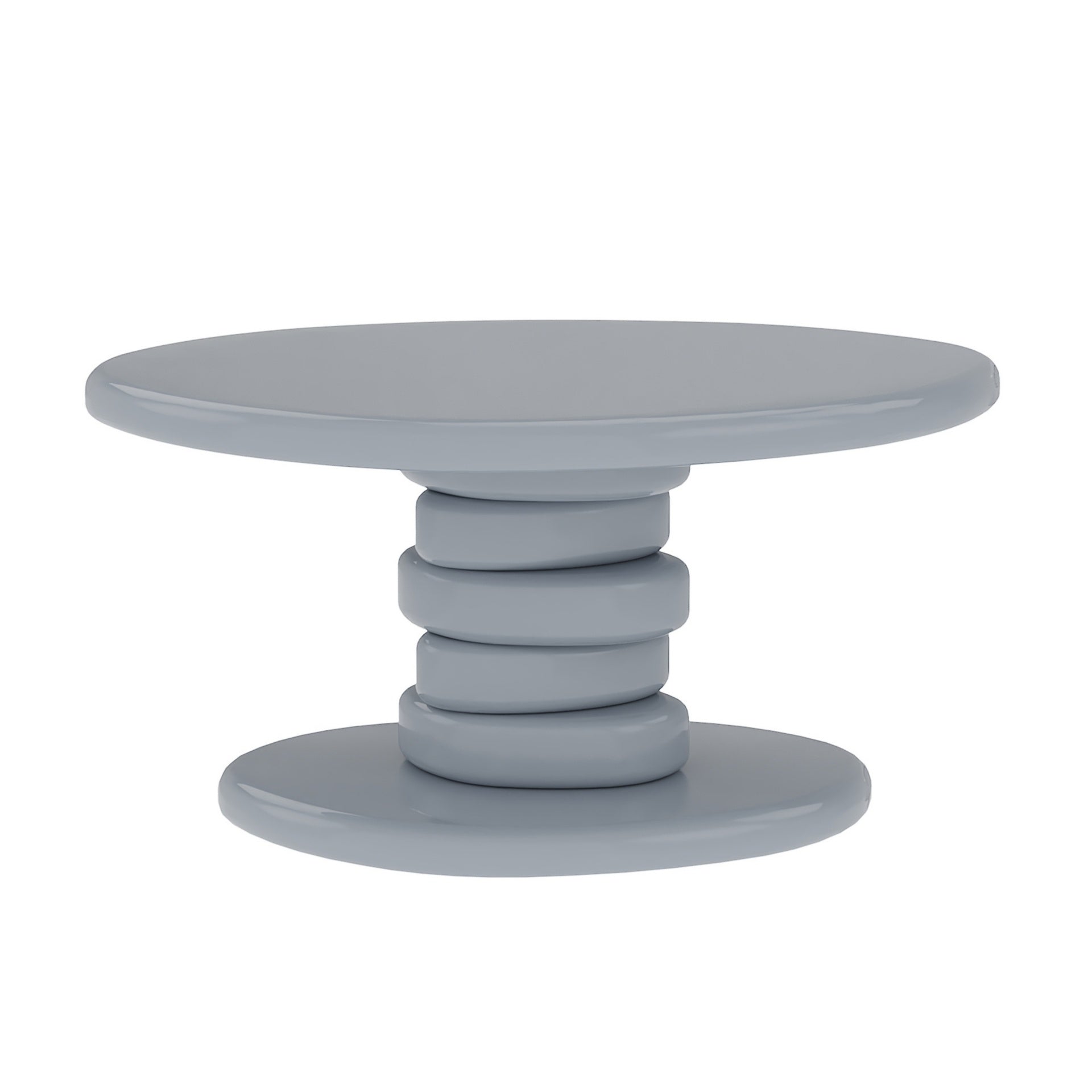 30" x 21" x 15" Modern Cobblestone End Table-High Gloss Gray