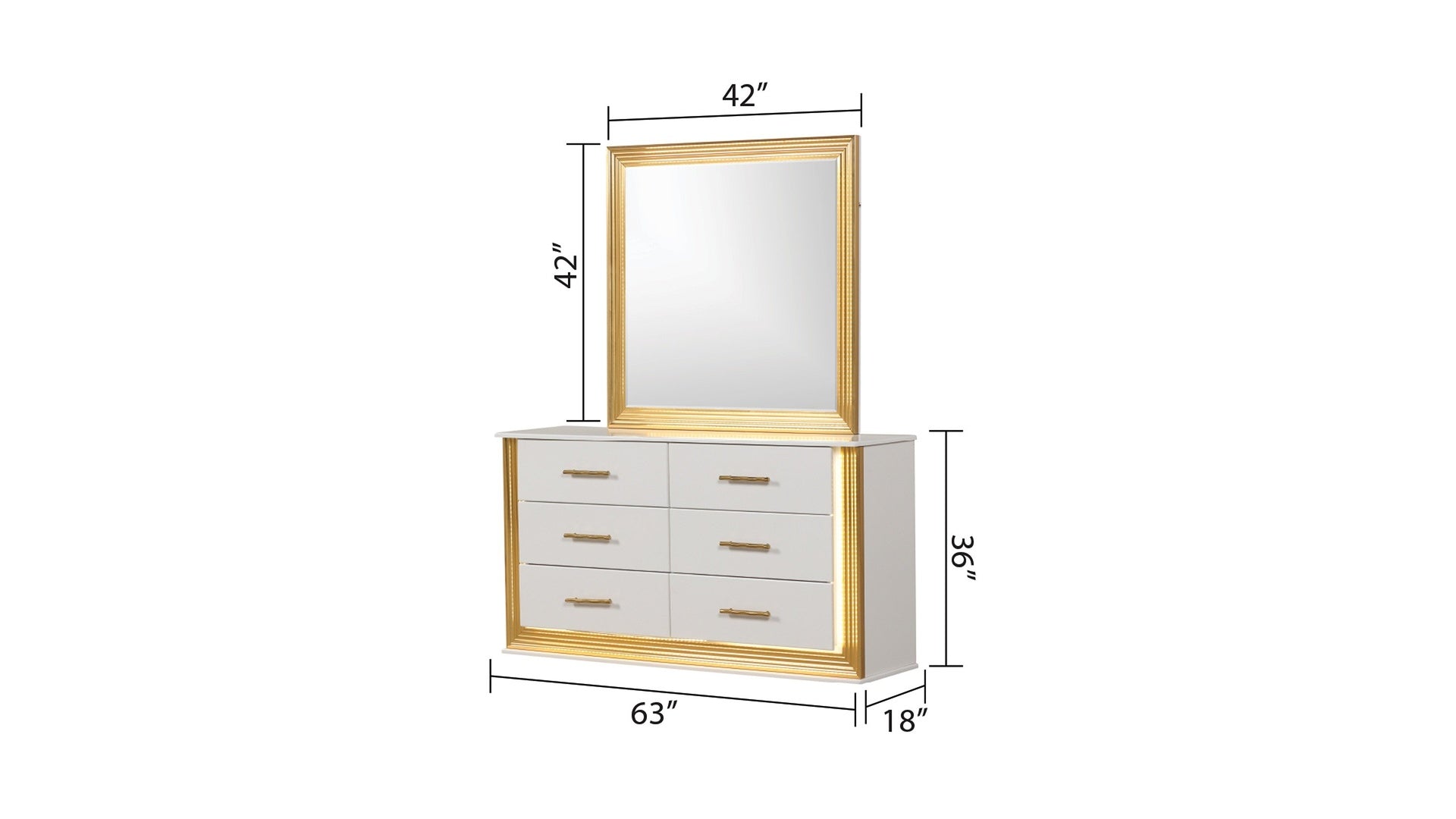 OBSESSION Contemporary Style 5PC Queen Bedroom Set Made with Wood & Gold Finish(CA INVENTORY)