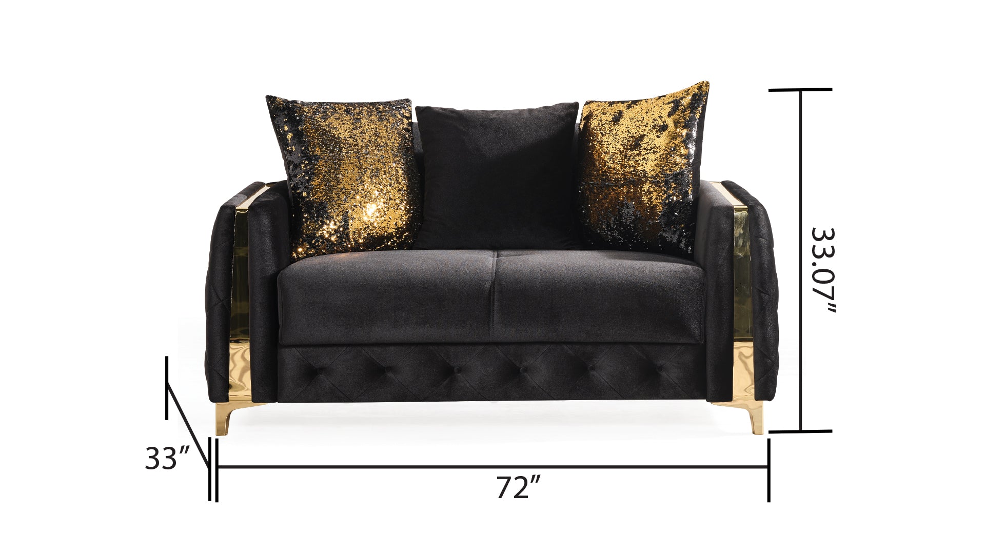 Lust 2Pc Modern Living Room Set  in Black(NJ INVENTORY)