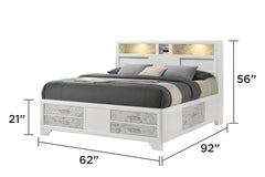 Soul Modern Style King 4PC Bedroom Set Made with wood in White (CA Inventory)