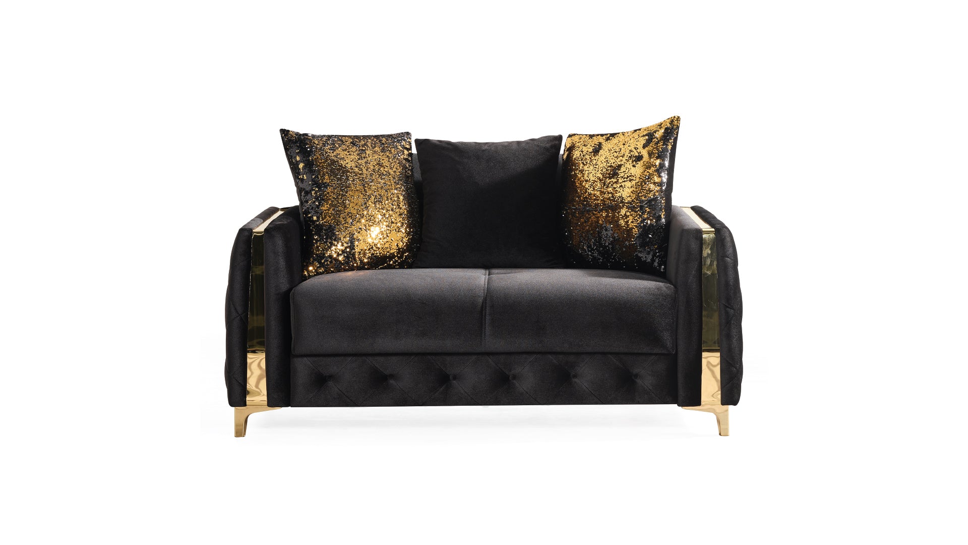 Lust Modern Style Loveseat in Black (CA Inventory)