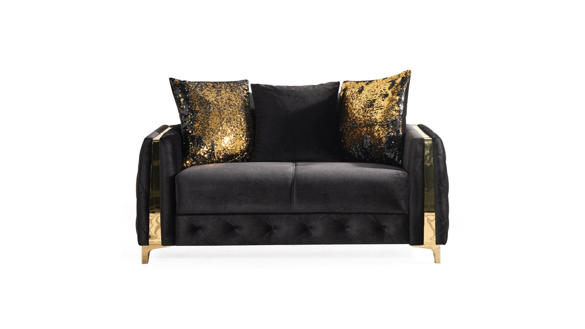 Lust Modern Style Loveseat in Black (CA Inventory)