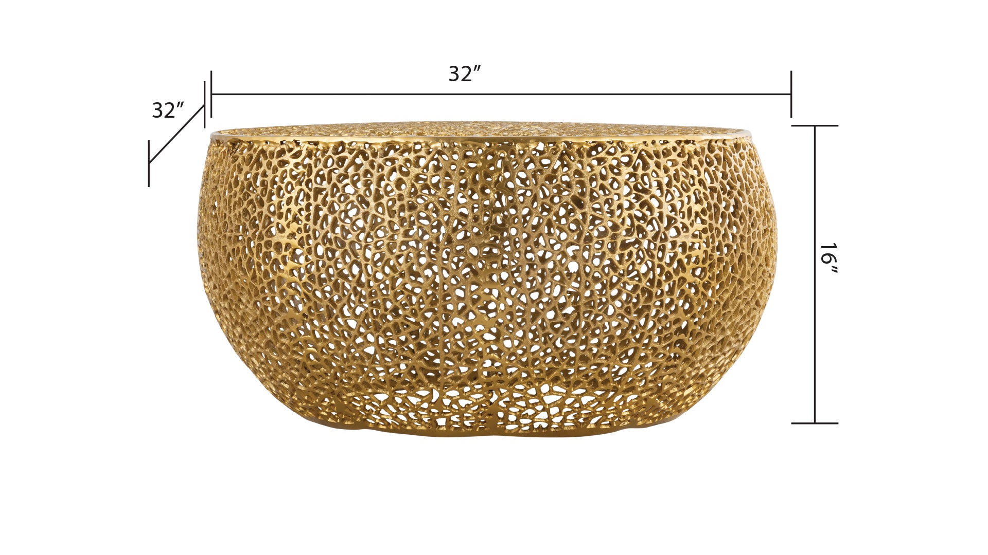 T3502-32 Round Aluminum Coffee Table in Gold same asG150108429  (NJ inventory)