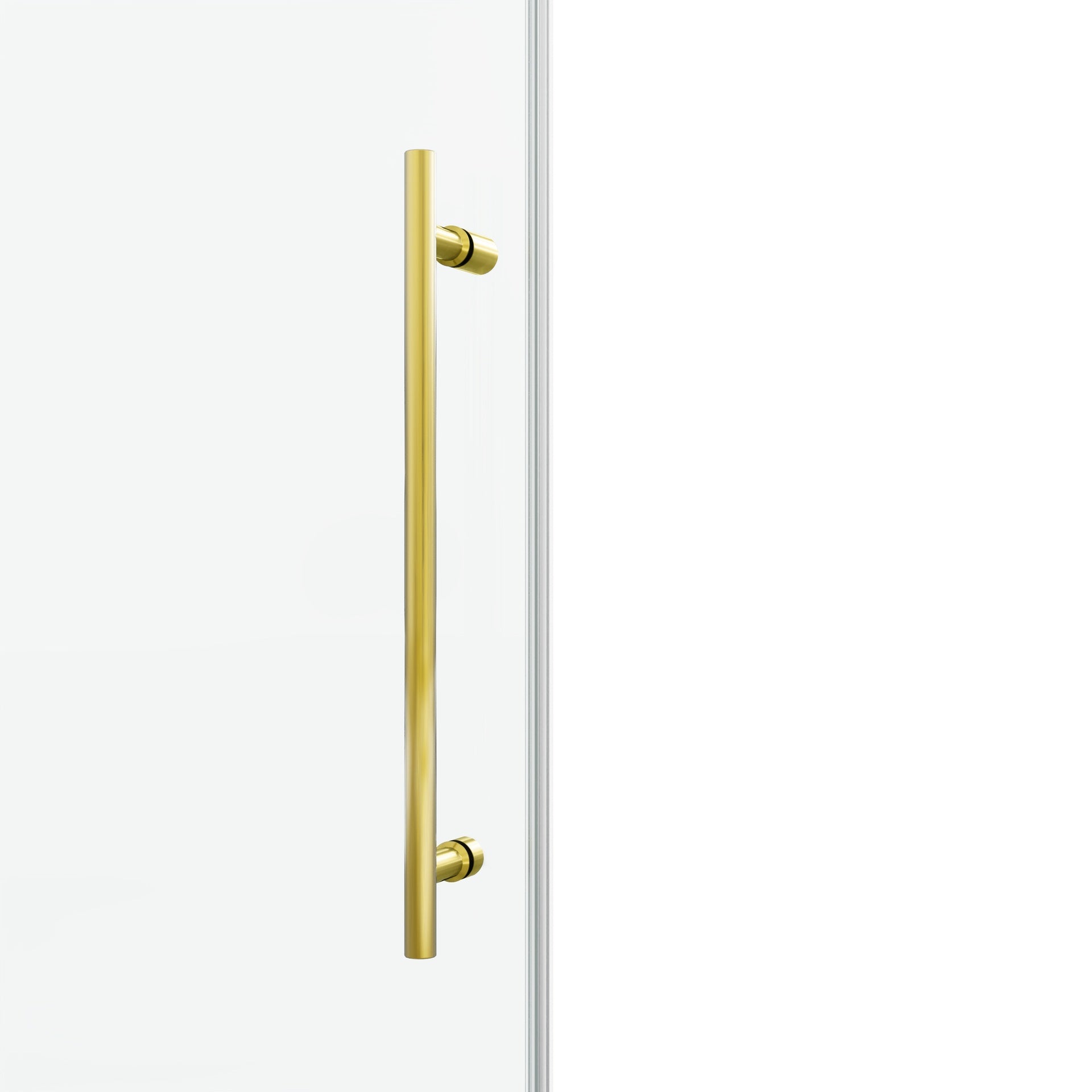 60*66"Fixed & Sliding Shower Door, Round Tube Hardware, Clear Glass Shower Door, 3/8″ (10mm) SGCC Tempered Glass, Stainless Steel